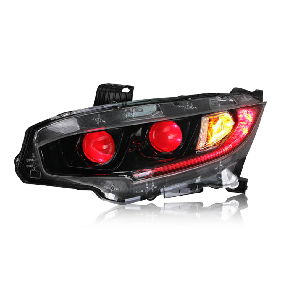 TT-ABC- Headlights For 2016 - 2021 Honda Civic LED Start Animation Front Lamp-Honda-TT-ABC-71*33*61-TT-ABC