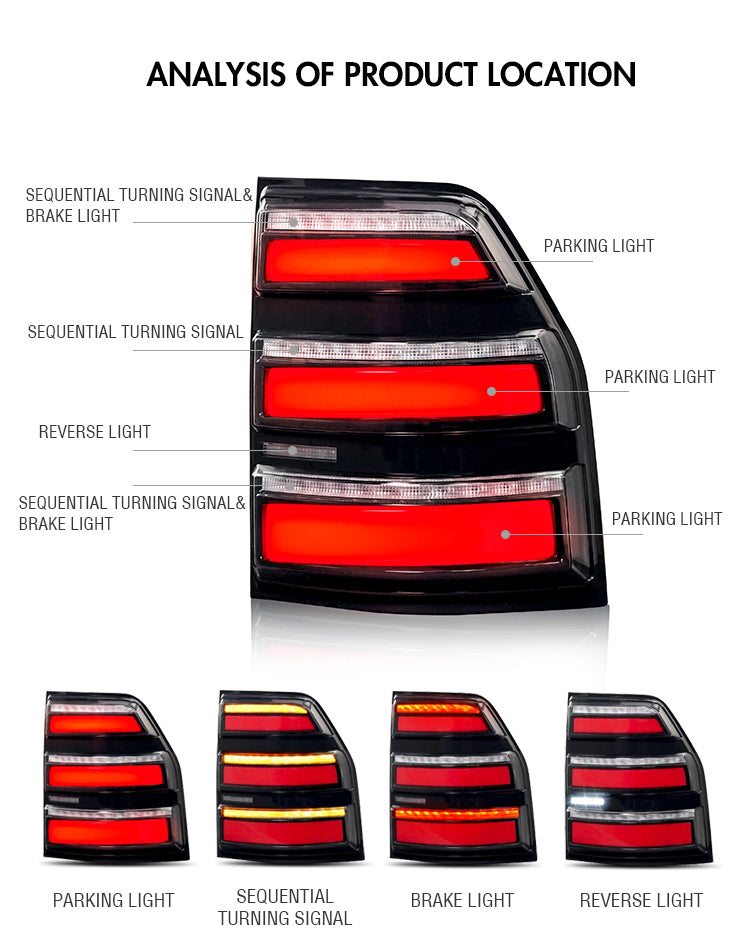 TT-ABC - Tail light for Mitsubishi Pajero Montero Pajero V93 V97 2006-2020 Full LED Tail Light Lamp with Sequential Turn Signal Parking Light-Mitsubishi-TT-ABC-TT-ABC