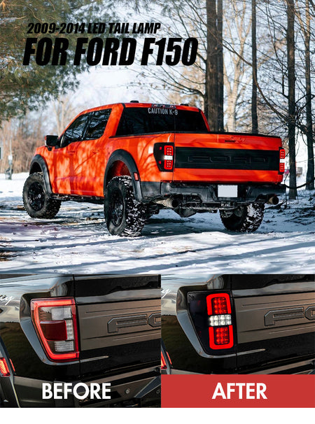 TT-ABC - For Ford 2009-2014 F150 Turn Signal Reversing Lamp LED Tail Light-Ford-TT-ABC-39*36*18-Smoked-TT-ABC