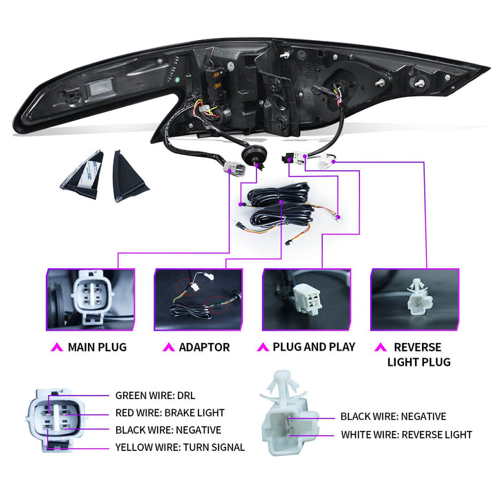 Tail Light Assembly For 2015-2017 Toyota Sienna - Right Rear Halogen Light Replacement