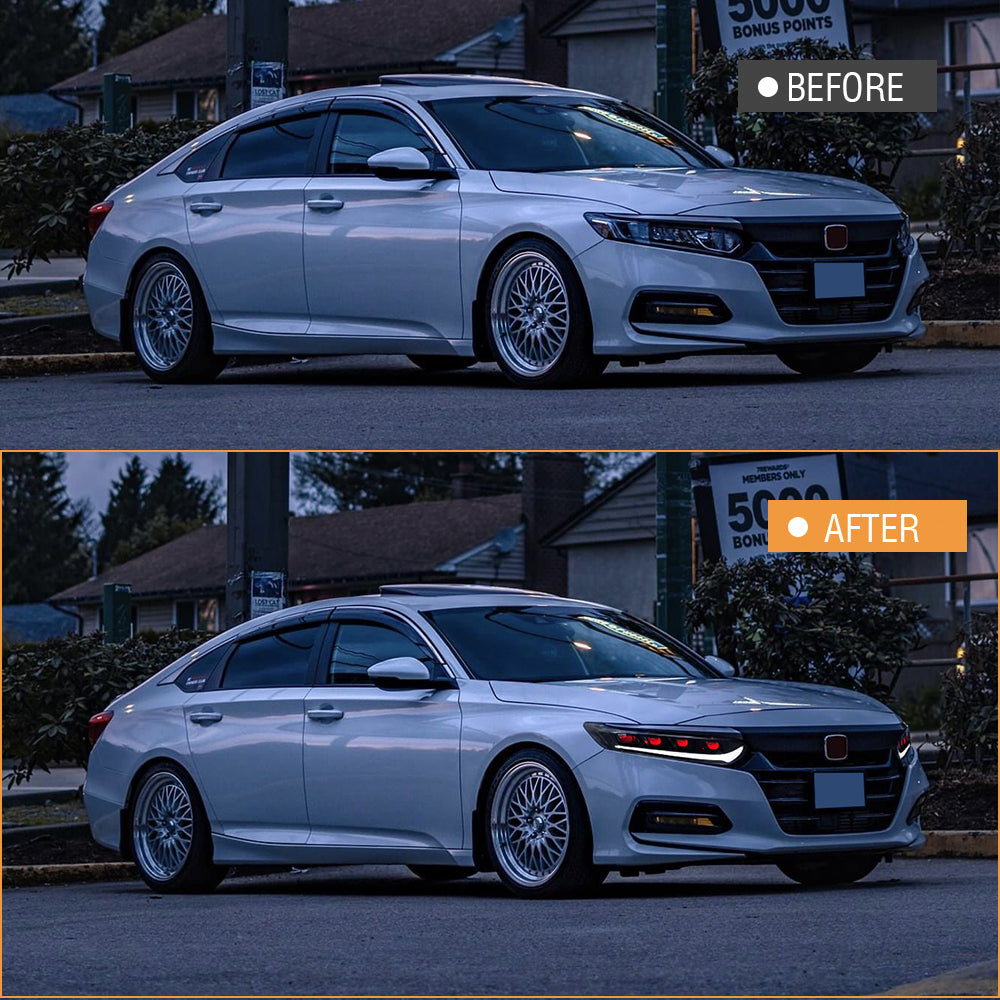 Led Headlight Assemblies For 2018-2021 Honda Accord LX/Ex/EXL/Sport/SE (Demon Eye)-Honda-TT-ABC