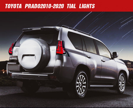 TT-ABC - Tail Lights With Flowing Lines Led For Toyota prado 2010-2020 (Smoked/Red)-Toyota-TT-ABC-TT-ABC