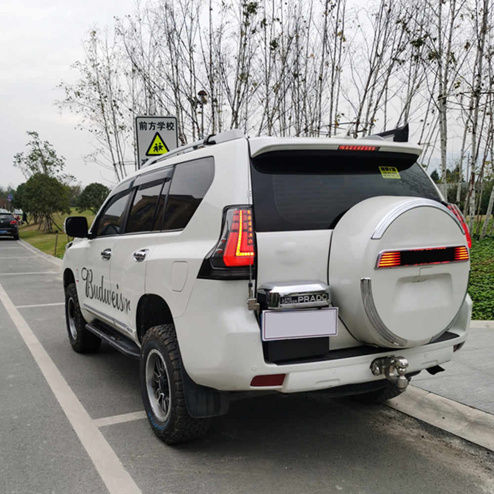 TT-ABC - Tail Lights With Flowing Lines Led For Toyota prado 2010-2020 (Smoked/Red)-Toyota-TT-ABC-TT-ABC