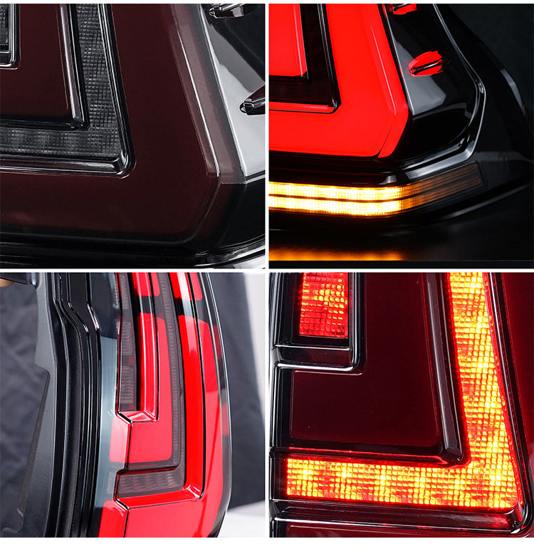 TT-ABC - Tail Lights With Flowing Lines Led For Toyota prado 2010-2020 (Smoked/Red)-Toyota-TT-ABC-TT-ABC