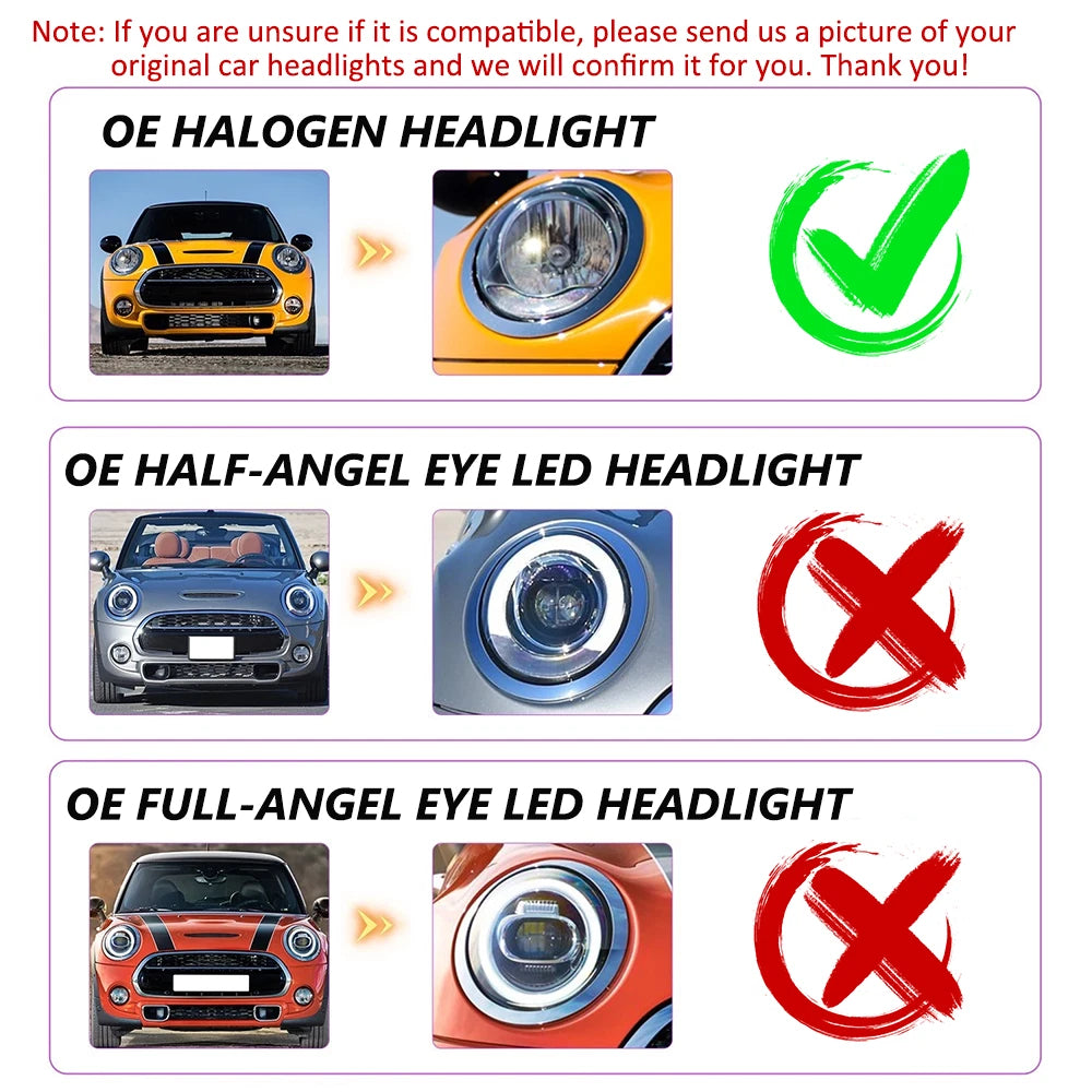 TT-ABC Led Headlight for 2014-2024 Mini Cooper F55 F56 F57
