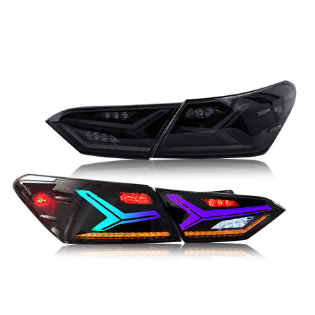 RGB LED Tail Lights For 2018-2024 Toyota Camry 8th Gen Rear Lamp Assembly-Toyota-TT-ABC