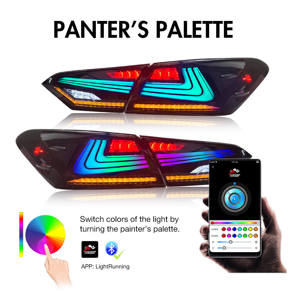TT-ABC RGB Led Tail Lights For 2018-2024 Toyota Camry LE/SE/XLE/XSE/TR