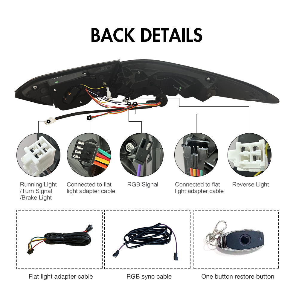 TT-ABC RGB Led Tail Lights For 2018-2024 Toyota Camry LE/SE/XLE/XSE/TR