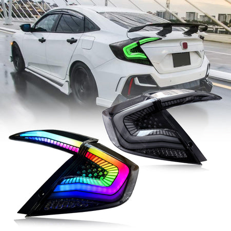 RGB Tail Lights for 2016-2021 Honda Civic 10th Gen Tail Lights for Civic Sedans Only-Honda-TT-ABC