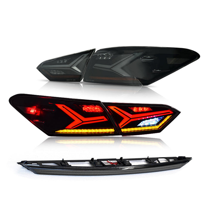 Smoke LED Tail Lights + Trunk set for 2018-2024 Toyota Camry Rear Lamp ...