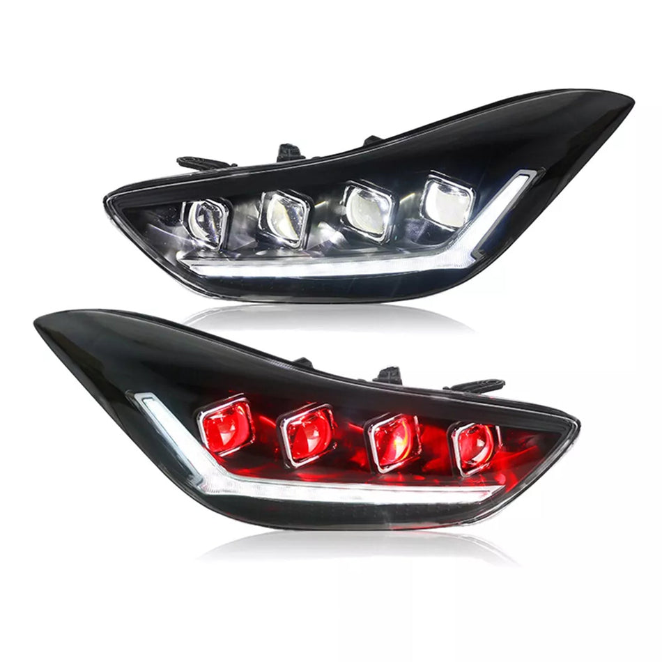 TT-ABC Devil eyes Headlight For 2012-2016 Hyundai Elantra 3rd Gen Headlights With Dynamic Animation Lights-Hyundai-TT-ABC