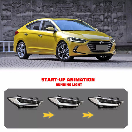 TT-ABC Devil eyes Headlight For 2017 2018 Hyundai Elantra Headlights With Dynamic Animation Lights-Hyundai-TT-ABC