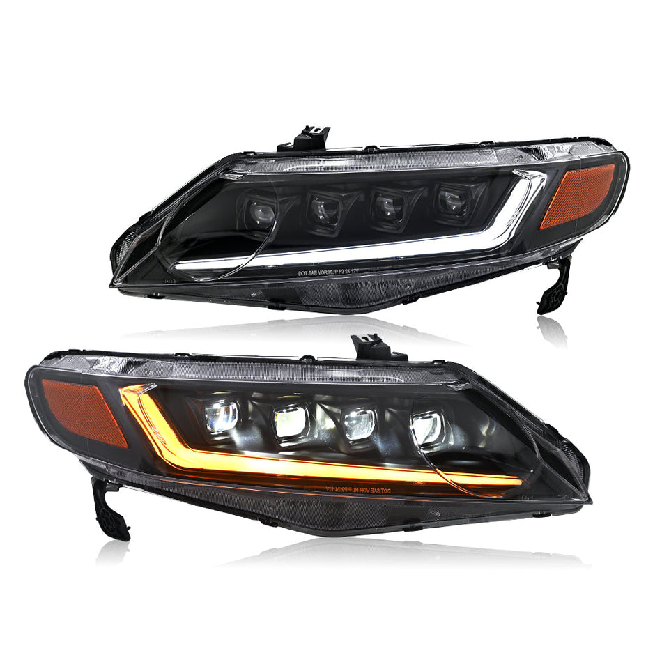 TT-ABC Full LED Headlight for 2006-2011 Honda Civic 4 Door 8Th Gen Headlights Assembly