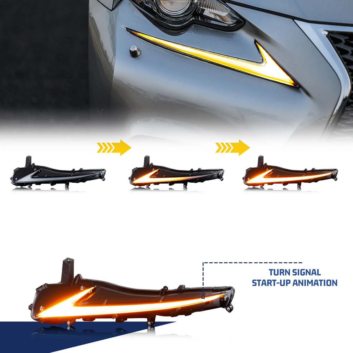 TT-ABC LED Daytime Running Light for 2014-2020 Lexus IS250 IS350 IS200t IS300 W/Start up Animation With Sequential Turn Signal-Lexus-TT-ABC