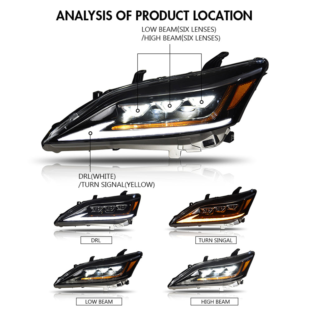 TT-ABC - For 2010-2012 Lexus ES350 LED Headlight Assembly Sequential LED Head Lamp-Lexus-TT-ABC-81*34*31-TT-ABC