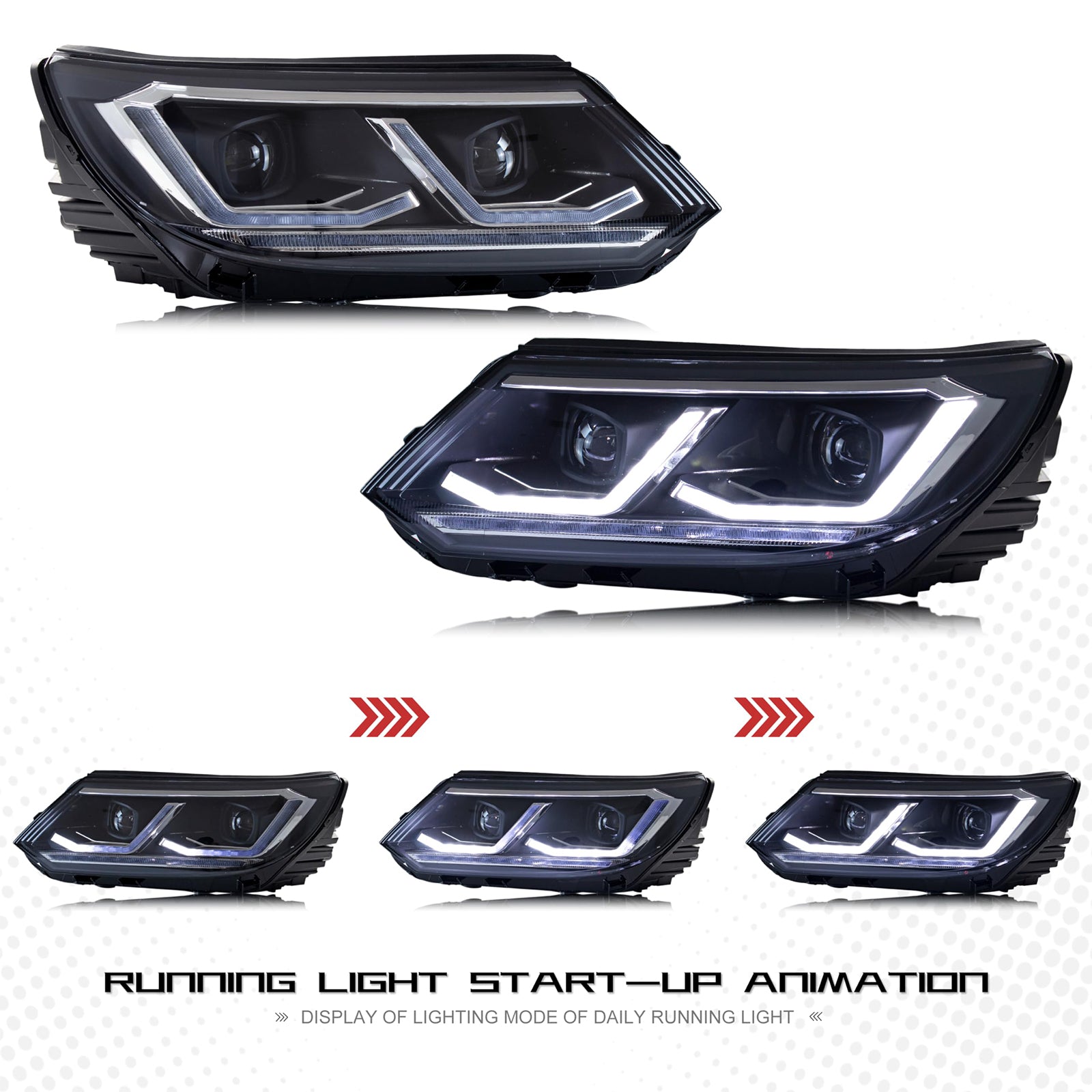 LED Headlights For VW Tiguan 2018 2019 2020 2021 Sequential Head
