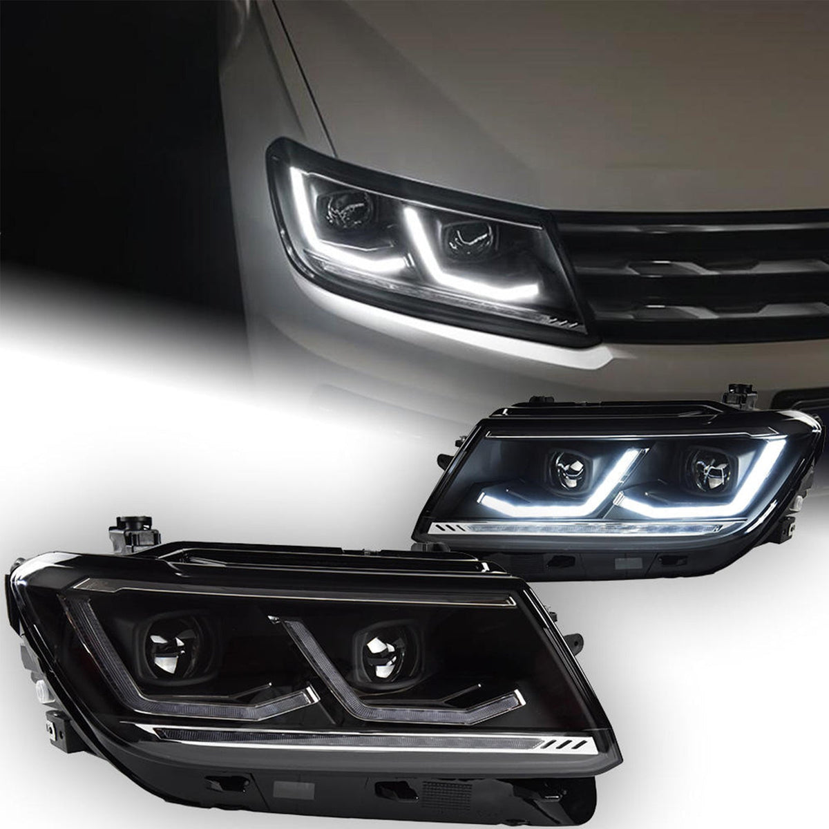 TT-ABC LED Headlight for 2017-2020 Volkswagen VW Tiguan With Start UP Animation Sequential Turn Signal Front Lamp-Volkswagen-TT-ABC