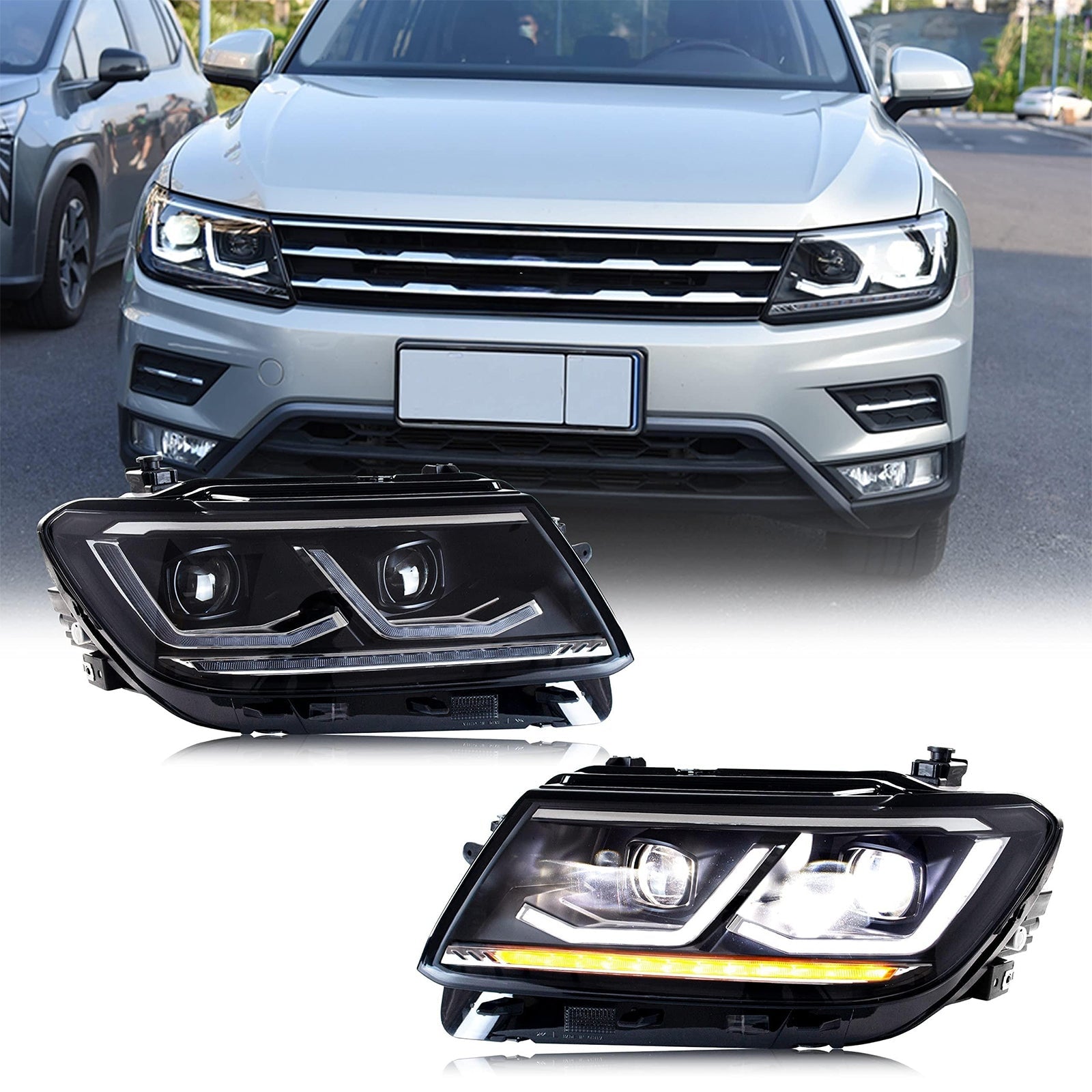 TT-ABC LED Headlight for 2017-2020 Volkswagen VW Tiguan With Start UP Animation Sequential Turn Signal Front Lamp-Volkswagen-TT-ABC