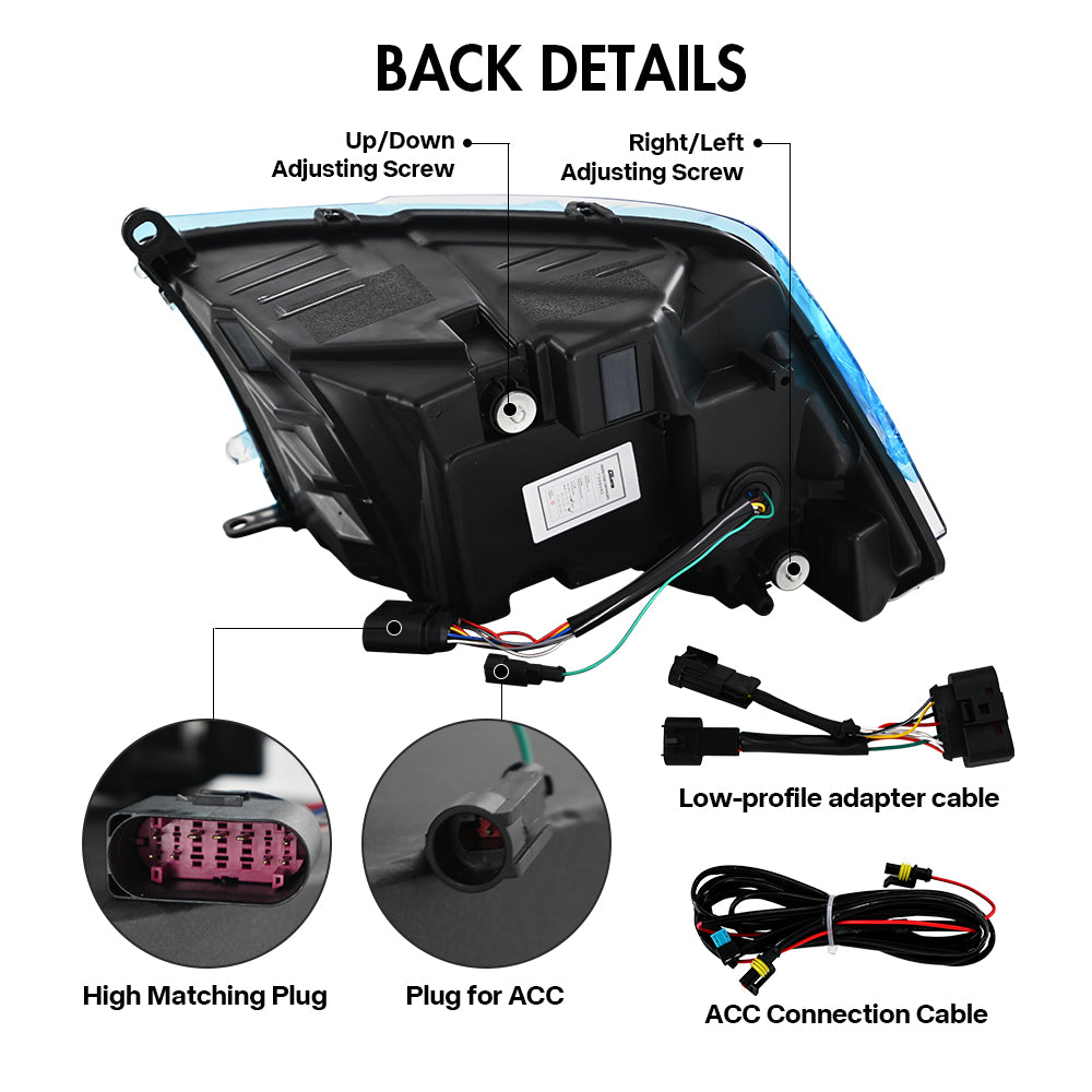 TT-ABC LEDヘッドライト2009-2018 Dodge RAM 1500,2013-2018 Dodge RAM