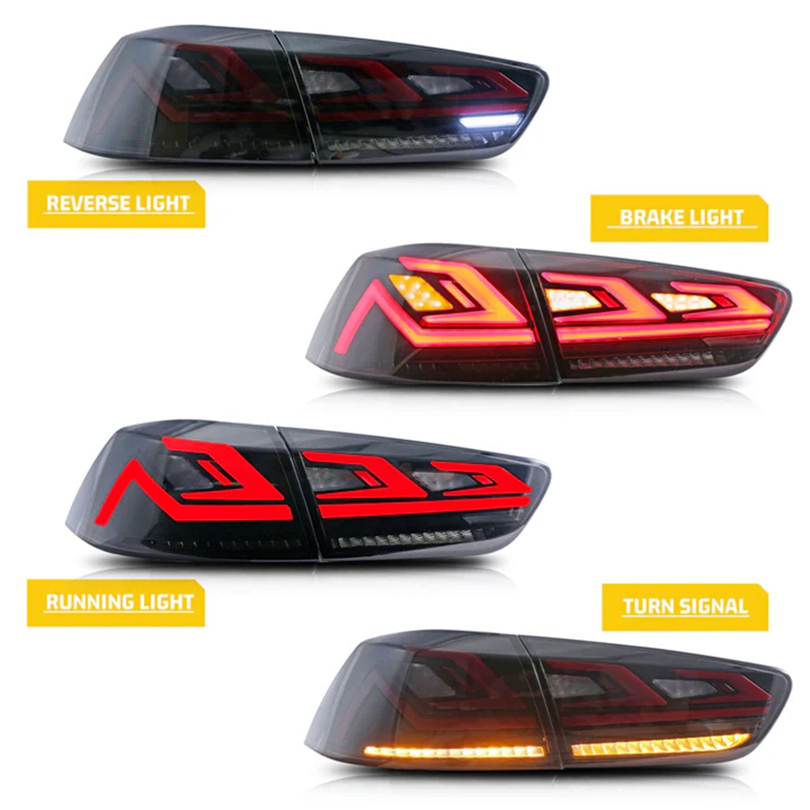 TT-ABC LED Tail Lights for 2008-2017 Mitsubishi Lancer & EVO X Startup ...