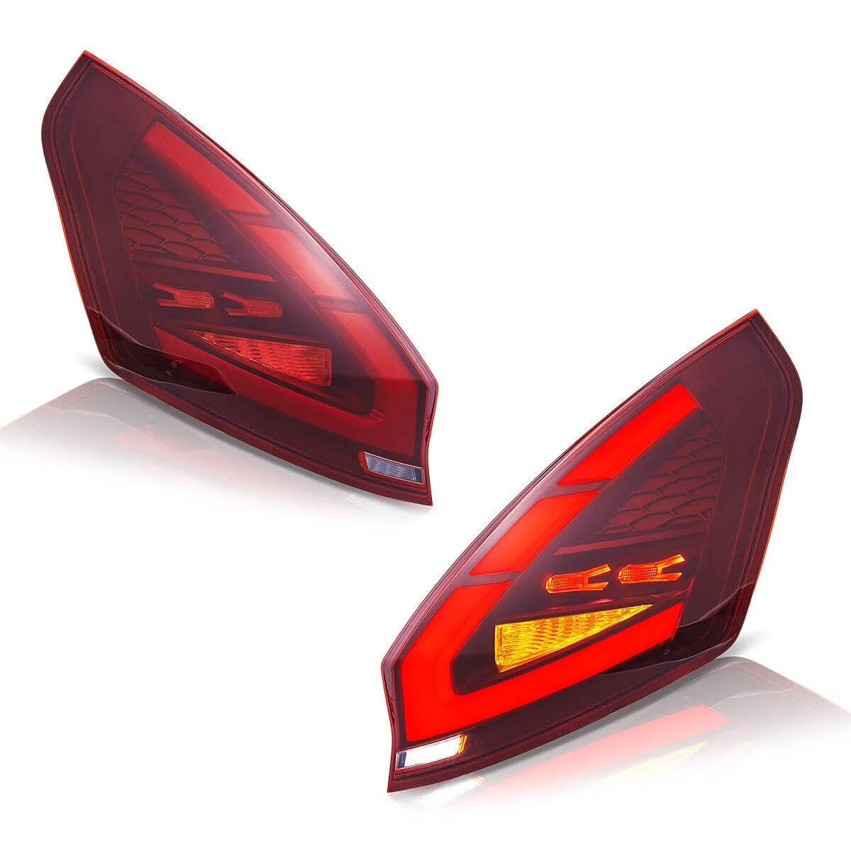 TT-ABC LED Tail Lights for 2008-2019 Ford Fiesta Hatchback SE ST Sequential Start-up Animation Rear Lamps Assembly-Ford-TT-ABC