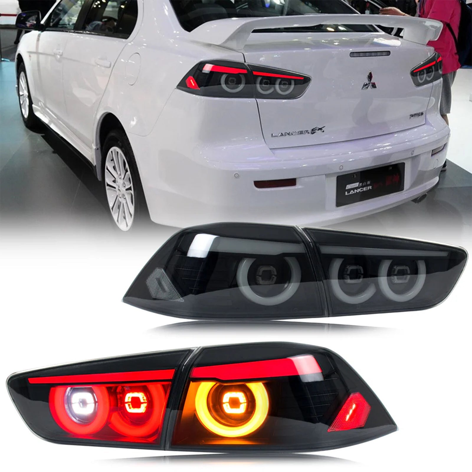 TT-ABC LED Tail Lights for 2009-2021 Mitsubishi Lancer EVO X Start-up Animation Sequential Turn Signal Rear Lamps Assembly-Mitsubishi-TT-ABC