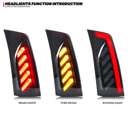 TT-ABC LED Tail Lights for 2013-2019 Cadillac ATS ATS-L Sedan 1th Gen Sequential Turn Signal Start-up Animation Rear Lamps Assembly-Cadillac-TT-ABC