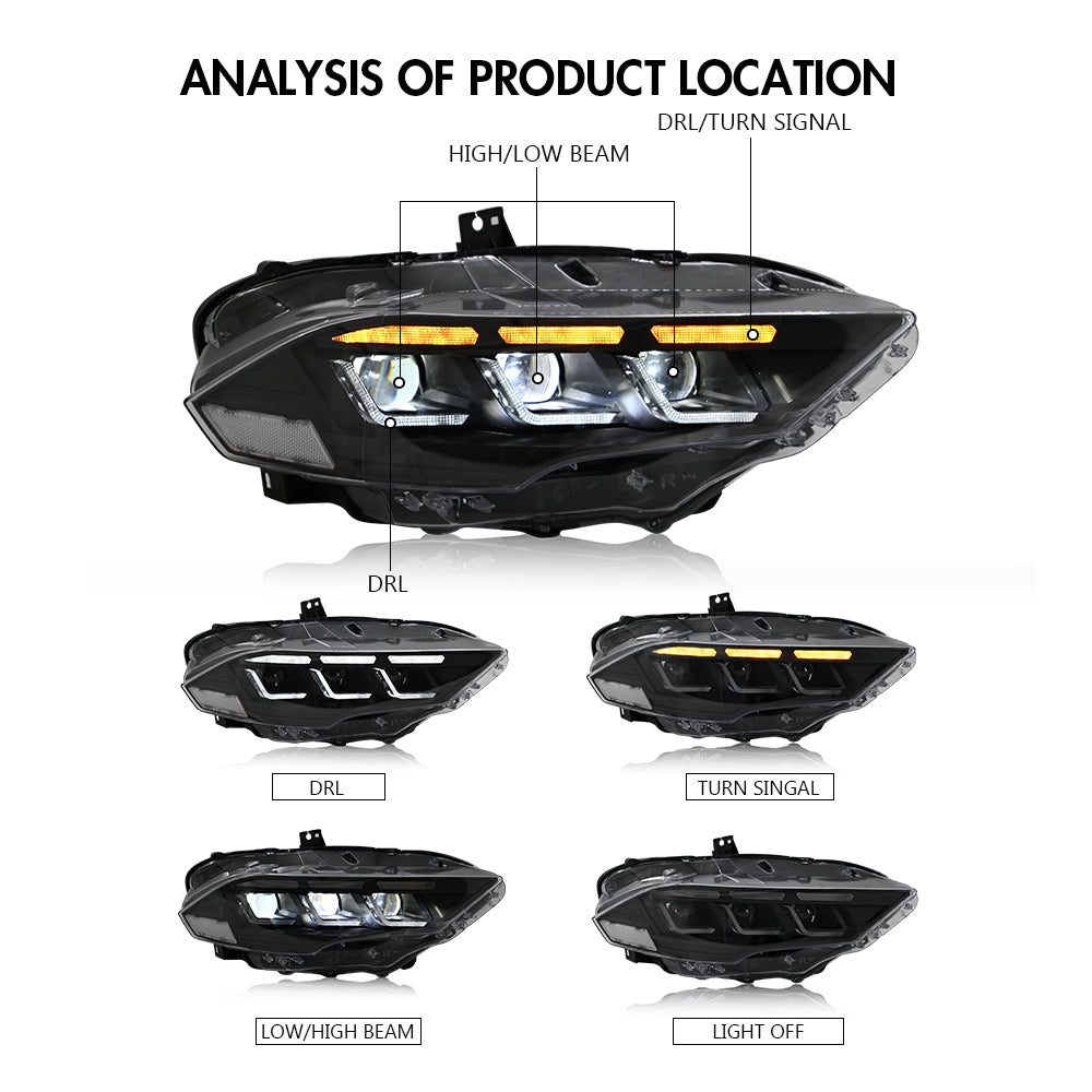 Used Led Lights Used Led Light For 2010-2023 Ford Mustang Headlight and Tail Light Ass ...