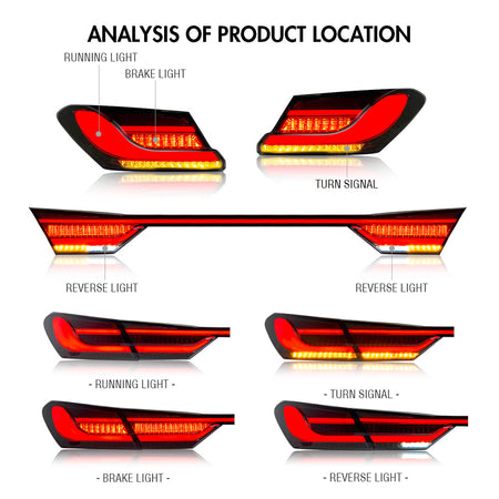 TT-ABC Mods Tail Lights for Toyota Camry 2018-2024 LED Modified Taillight Assembly(BMW Style)-Toyota-TT-ABC