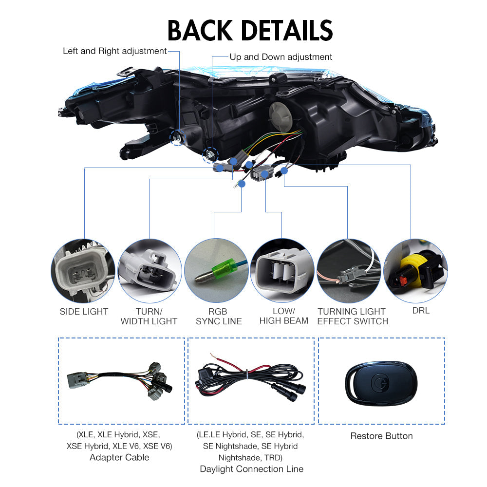 トヨタ カムリ ヘッドライト LED付き Amazon | TT-ABC トヨタカムリLED 3眼 ヘッドライト 70系全機種 パーツ