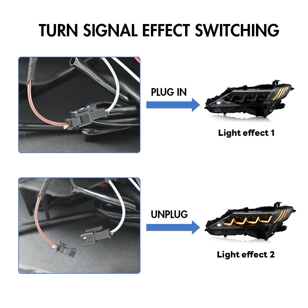 TT-ABC RGBヘッドライト2018-2024トヨタカムリLE SE XLE XSE TRD
