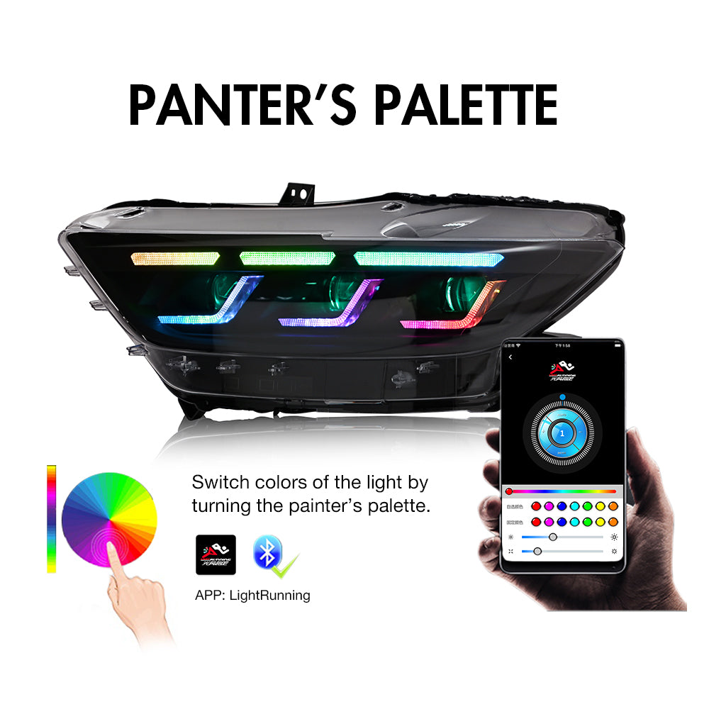 TT-ABC RGBヘッドライト2015-2017年フォードマスタングS550