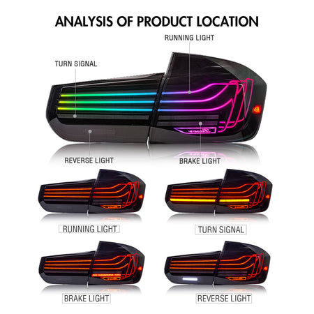 Ultra mods Tail Light for BMW 3 Series F30 2013-2018 Laser Style(SMOKE/RGB)-BMW-TT-ABC