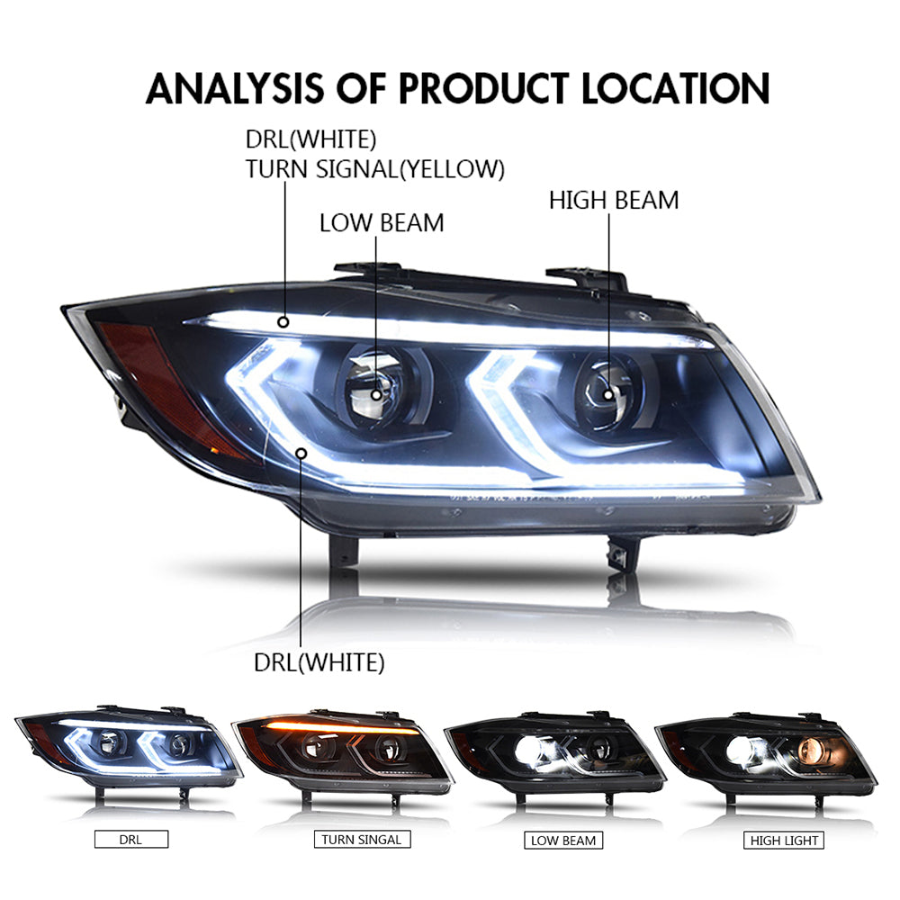 Used Led Headlights Assembly For 2005-2012 BMW E90 Headlights Assembly (Xenon/Halogen)-TT-ABC