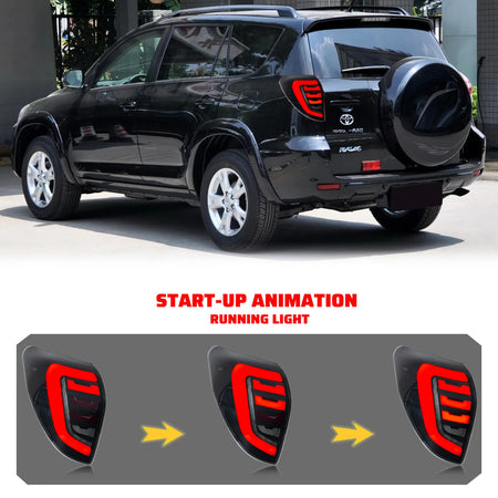 TT-ABC LED Tail Lights for 2009-2012 Toyota RAV4 Smoked Sequential Indicator Rear Lamps-Toyota-TT-ABC