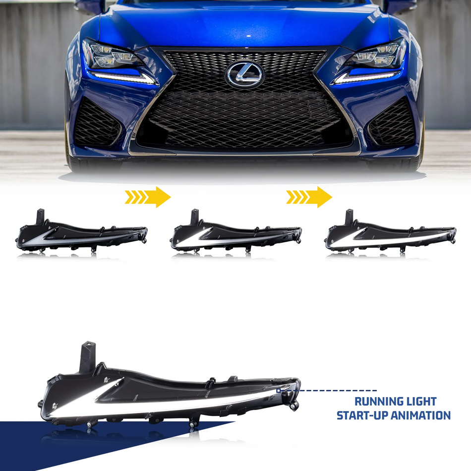 TT-ABC LED Daytime Running Light for 2014-2020 Lexus IS250 IS350 IS200t IS300 W/Start up Animation With Sequential Turn Signal