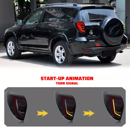 TT-ABC LED Tail Lights for 2009-2012 Toyota RAV4 Smoked Sequential Indicator Rear Lamps-Toyota-TT-ABC