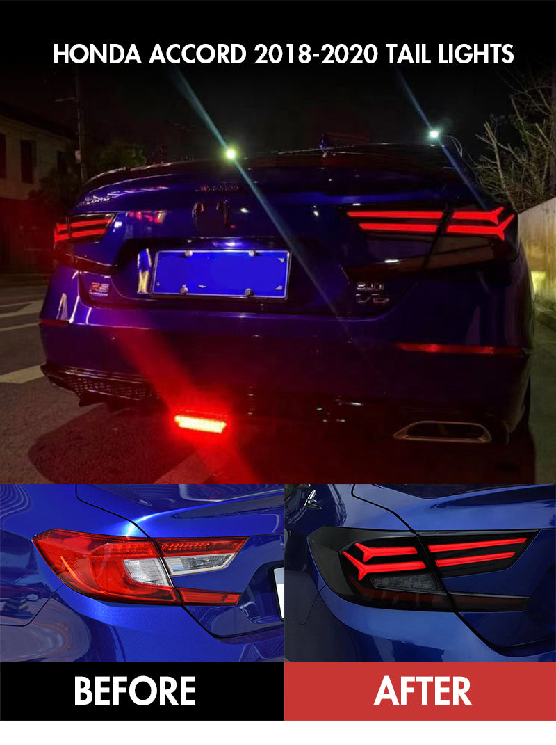 TT-ABC - New Taillights for 2018-2021 Honda Accord Tail Lights 10th Gen Rear Light Smoke-Honda-TT-ABC-TT-ABC