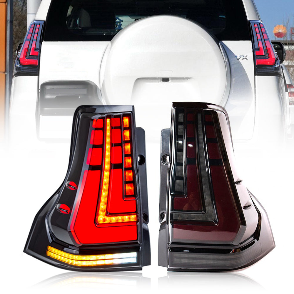 TT-ABC - Tail Lights With Flowing Lines Led For Toyota prado 2010-2020 (Smoked/Red)-Toyota-TT-ABC-46*40.8*45 cm-Smoked-TT-ABC