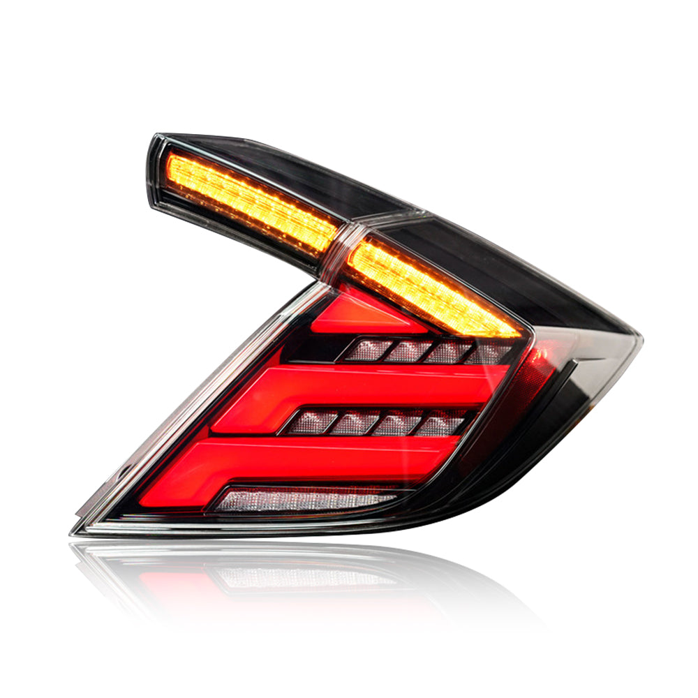 TT-ABC - For 2016- 2021 Honda Civic 2 door hatchback tail lights(Smoked/Red)-Honda-TT-ABC-Red-TT-ABC