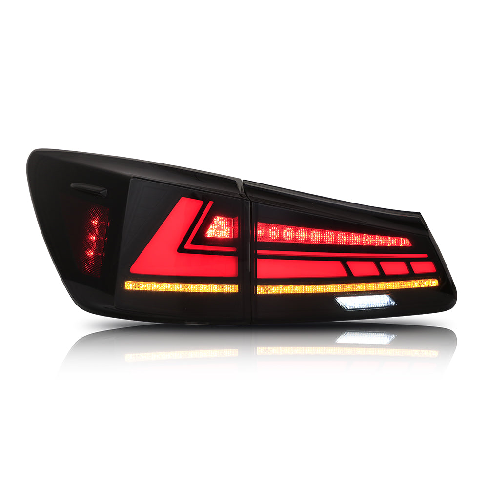 Para 2006-2012 Lexus IS250 IS350 ISF LED luz trasera luz secuencial de señal (ahumado / rojo)