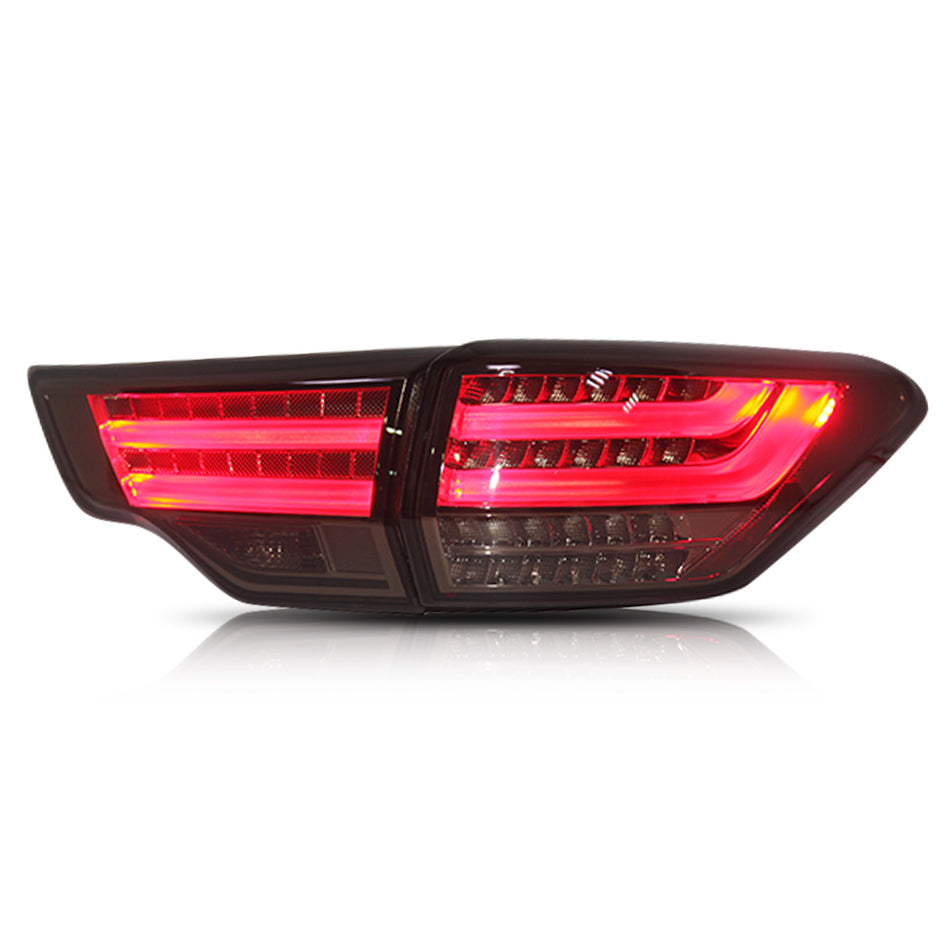 For 2014-2019 Toyota Highlander LED Tail lights, Start-Up Animation Rear Lights Assembly (Smoked/Red)