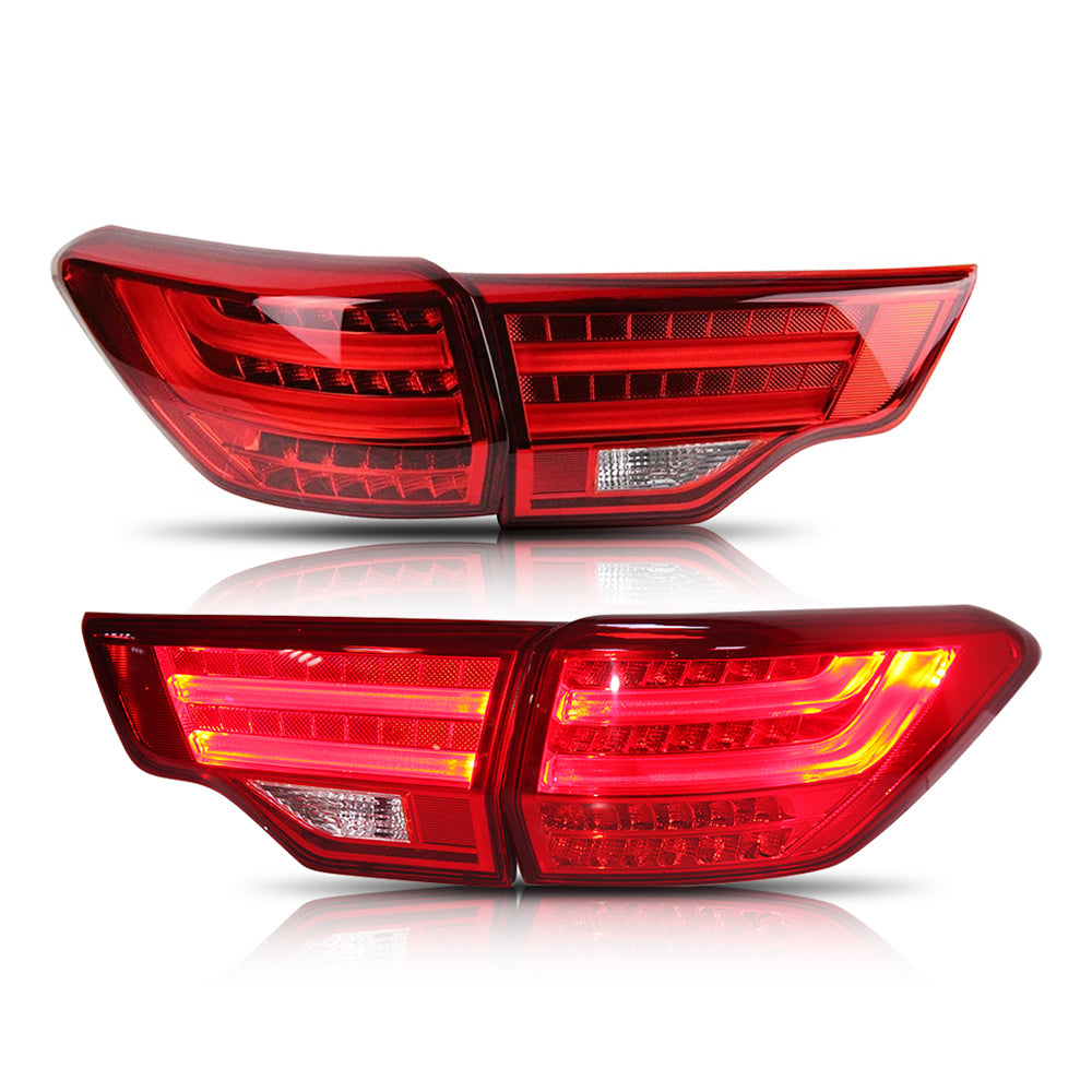 Para 2014-2019 Toyota Highlander LED luces traseras, montaje de luces traseras de animación de puesta en marcha (ahumado/rojo)
