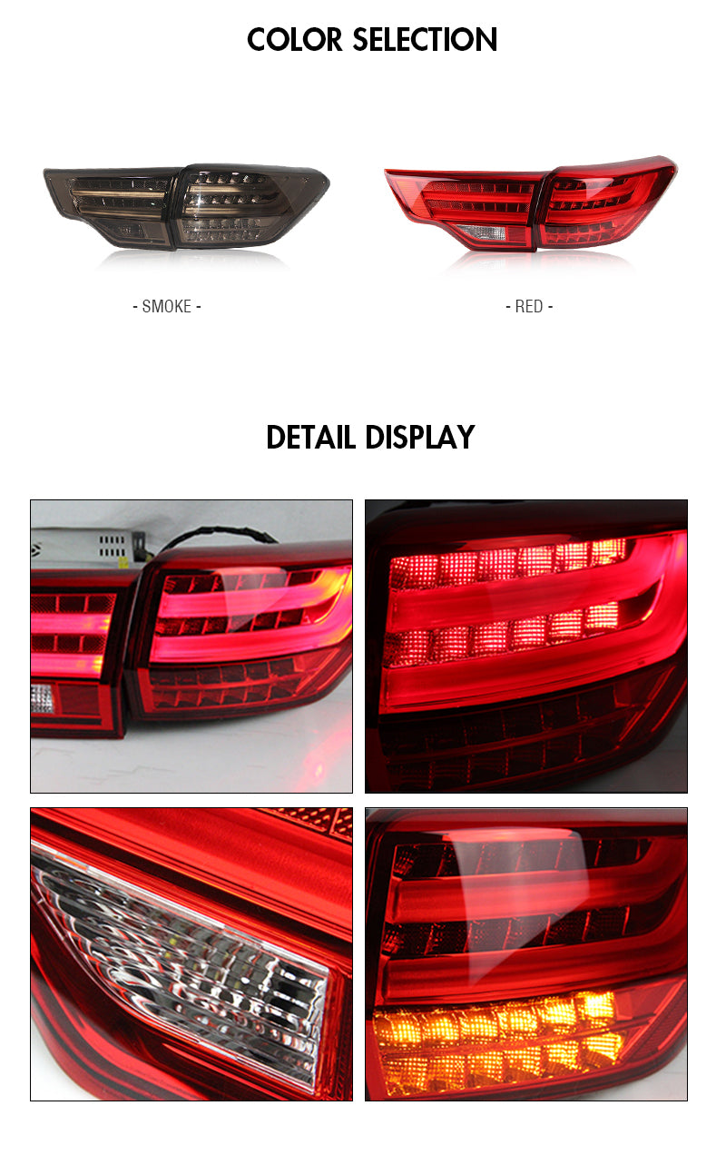TT-ABC - LED Tail lights For Toyota Highlander 2014-2019, Start-Up Animation Rear Lamp Assembly (Smoked/Red)-Toyota-TT-ABC-TT-ABC