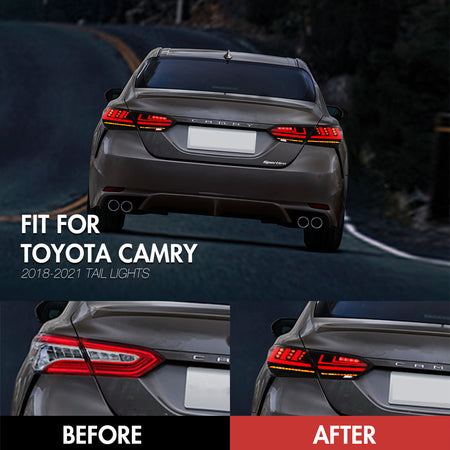 TT-ABC - Led Tail Lights For Toyota Camry 2018-2021 Rear Lamps Start-up Animation Sequential Breathing Turn Signal Replace OEM Dynamic Assembly-Toyota-TT-ABC-TT-ABC