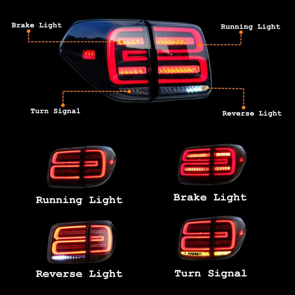 For 2017-2020 Nissan Armada/Patrol Tail lights 4 pieces Start-up Animation(Smoked)