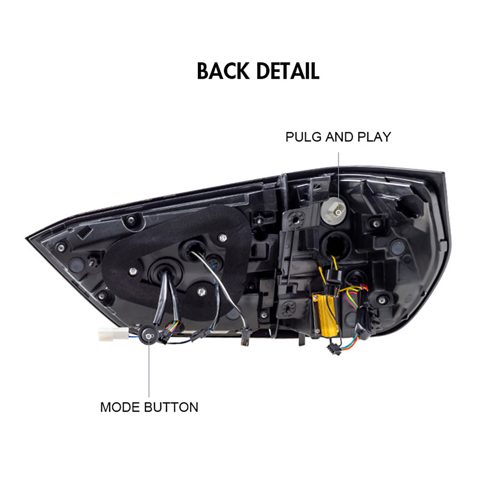 TT-ABC - Smoked LED Tail Lights For Honda Fit Jazz 2021 Rear Lamp Sequential Assembly-Honda-TT-ABC-64*41*25-TT-ABC