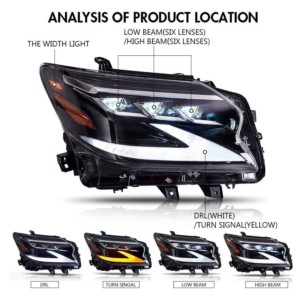 TT-ABC - 14-19 Lexus GX 460 Luxx-Series LED Projector Headlights-Lexus-TT-ABC-59.5*40*81-TT-ABC