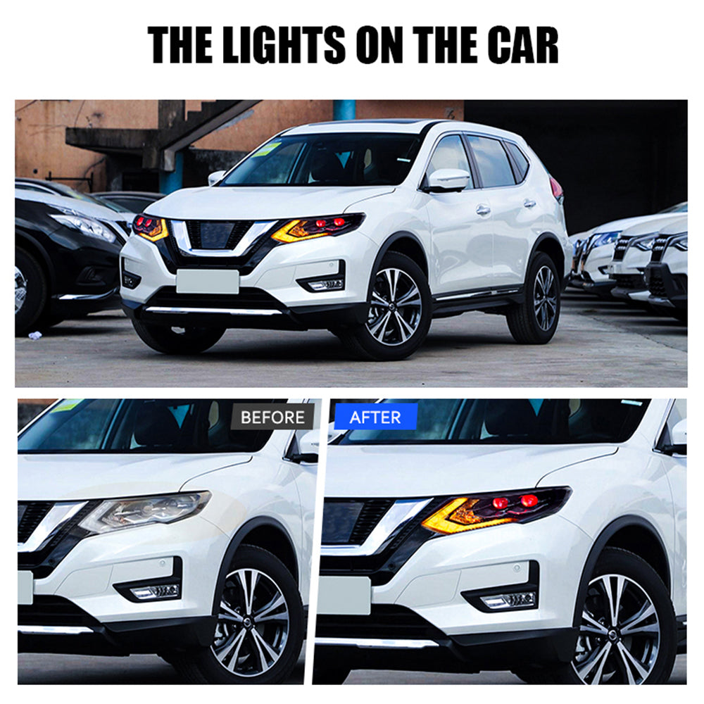 TT-ABC - Headlights For Nissan X-Trail 2017-2021 LED Headlamps-Nissan-TT-ABC-88*40.5*66.5-TT-ABC
