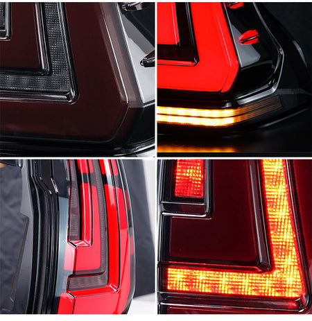 TT-ABC - Tail Lights With Flowing Lines Led For Toyota prado 2010-2020 (Smoked/Red)-Toyota-TT-ABC-TT-ABC